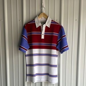 NWT Bogey Boys Striped Red, Purple, and White Men's Polo Shirt